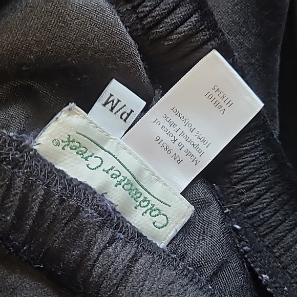 Coldwater Creek Velvety pantsuit Pjs Size: P/M Black Hoodie jacket elastic pants - Picture 9 of 16